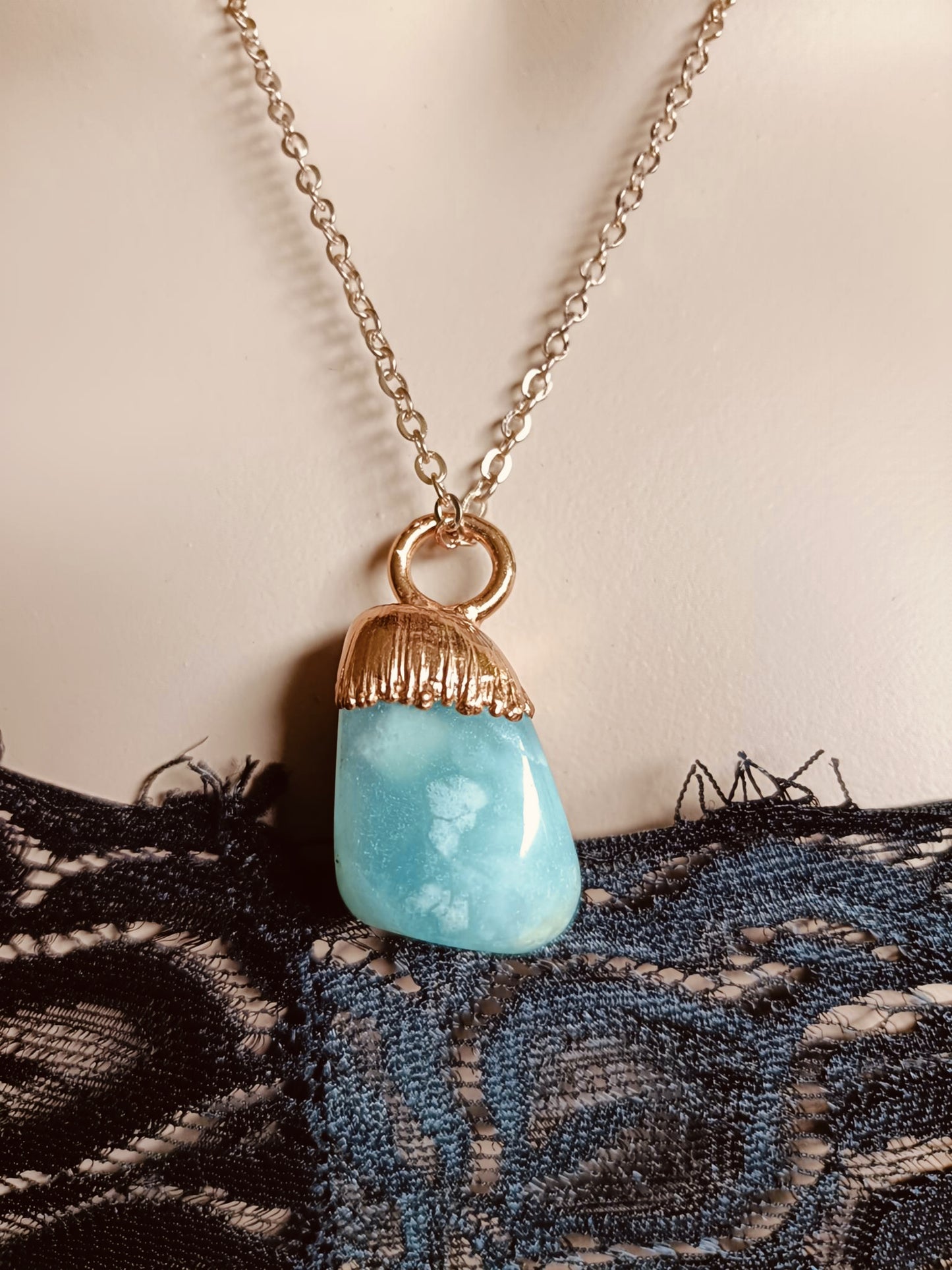 Handmade Caribbean Calcite Pendant Necklace