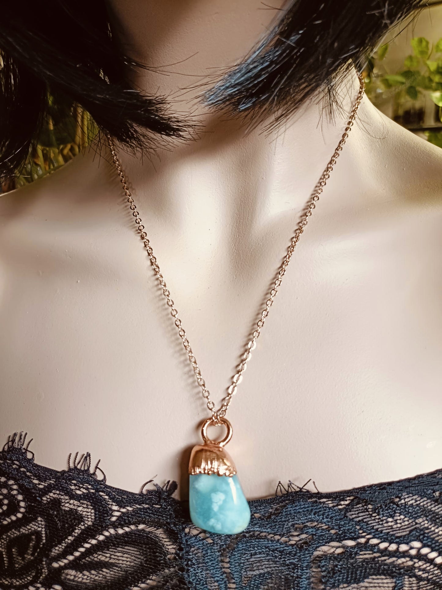 Handmade Caribbean Calcite Pendant Necklace