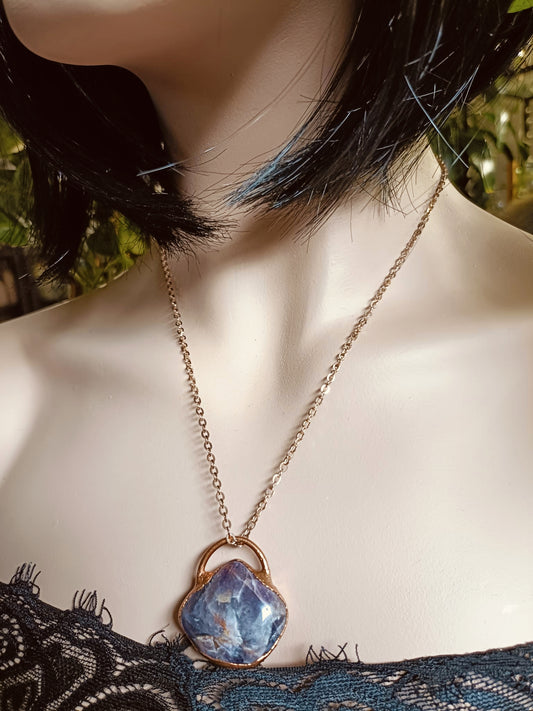 Handmade Amethyst Polished Stone Tumble Pendant Necklace