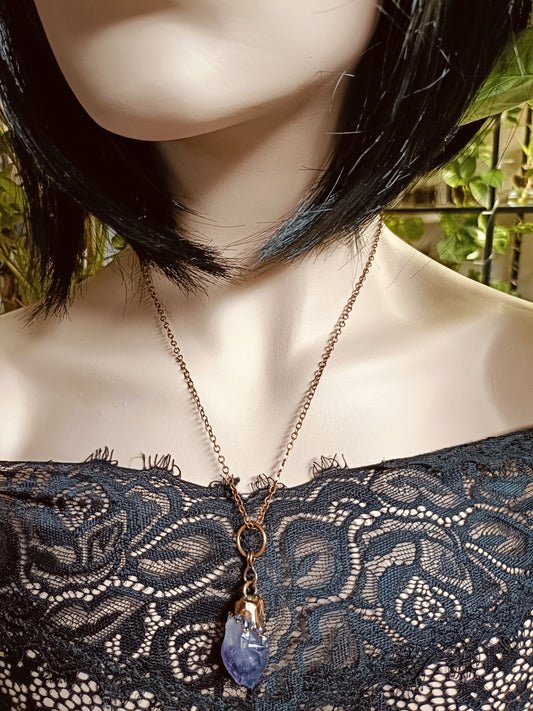 Rough Amethyst Point Copper Electroformed Pendant Necklace