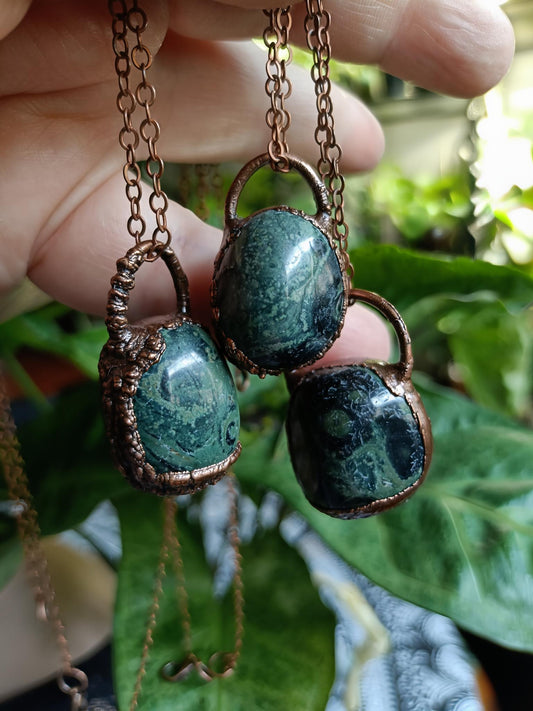 Copper Electroformed Kambaba Jasper Tumble Stone Necklace