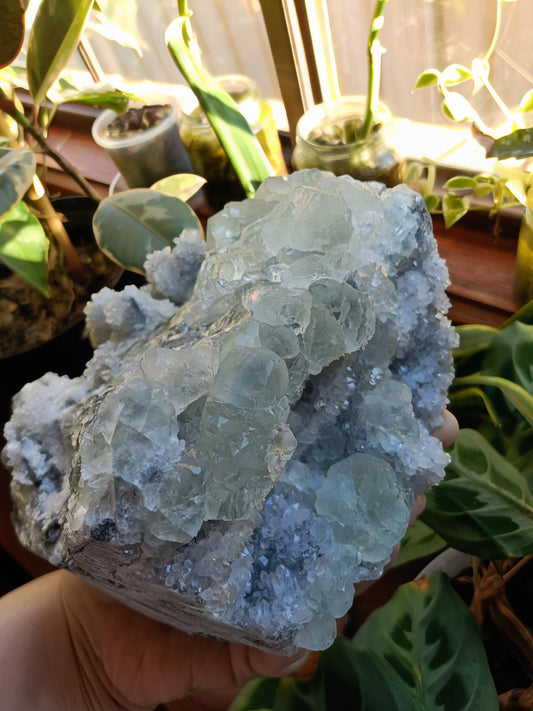 Xiang Hualing Fluorite Specimen + Stand - 3991g (4.35kg including stand)