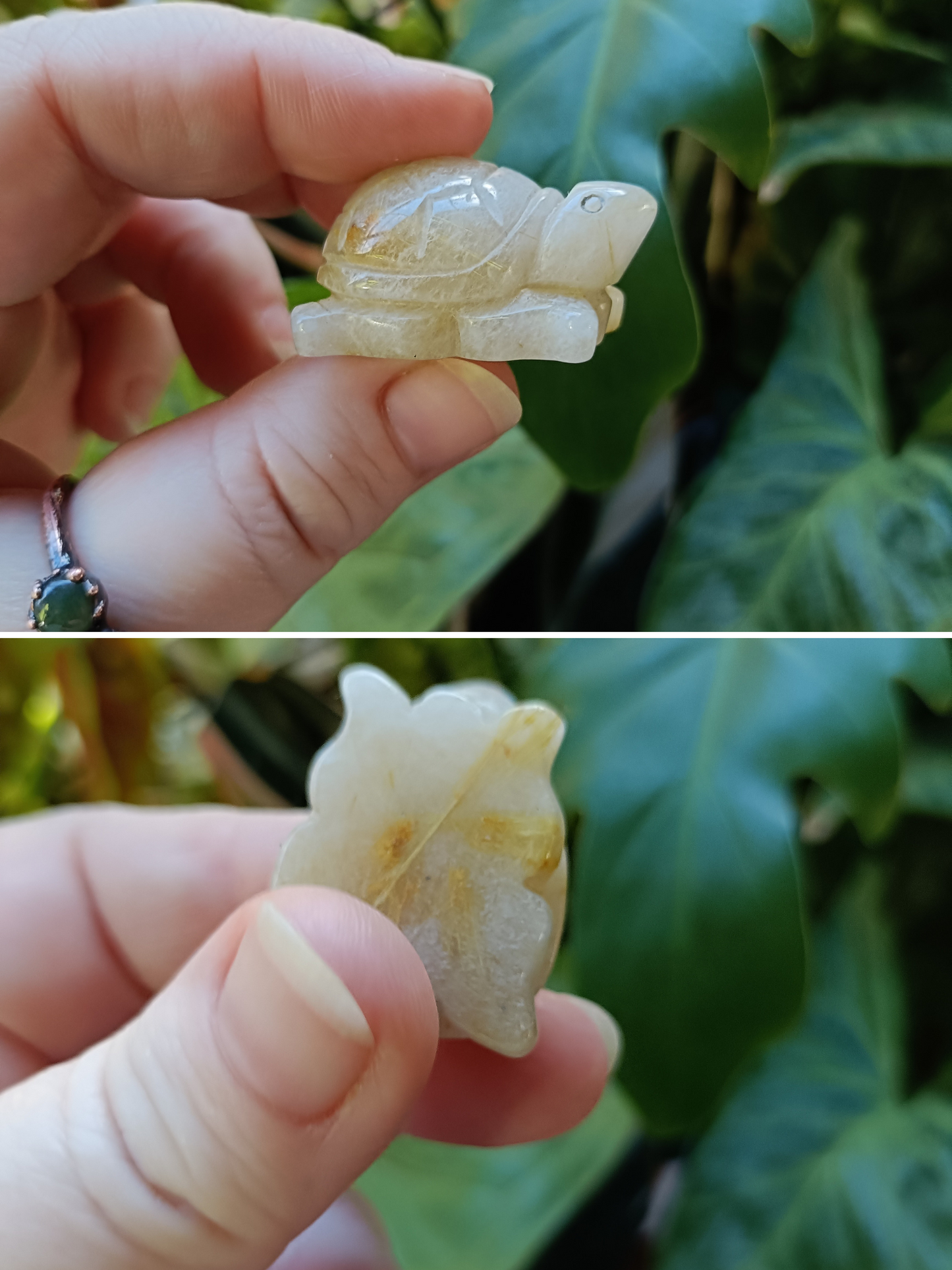 Mini Quartz with Rutile Turtle Carving - 14-23g