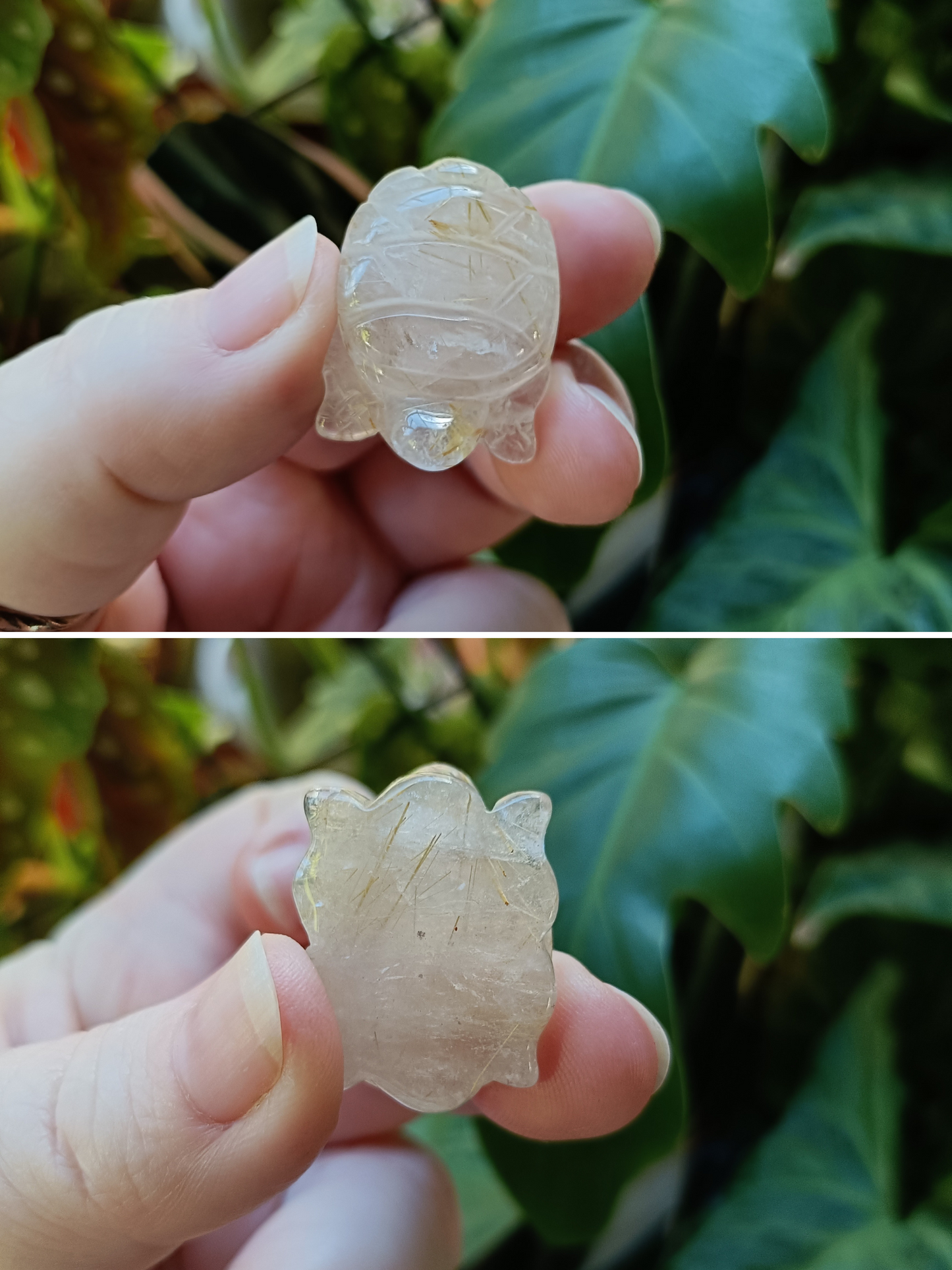 Mini Quartz with Rutile Turtle Carving - 14-23g