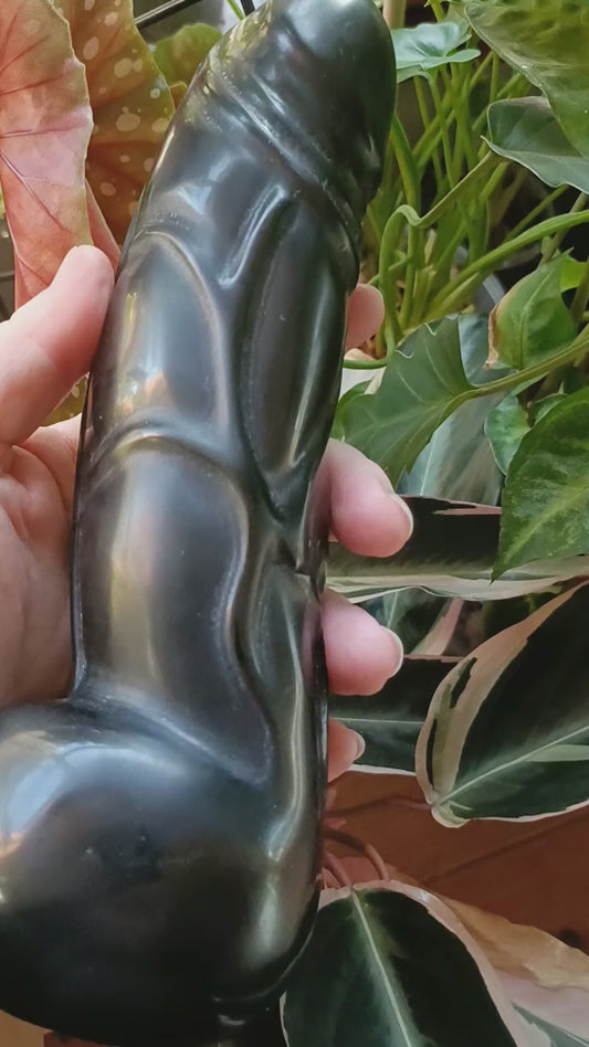 Black Obsidian Ding Ding Carving - 1220g