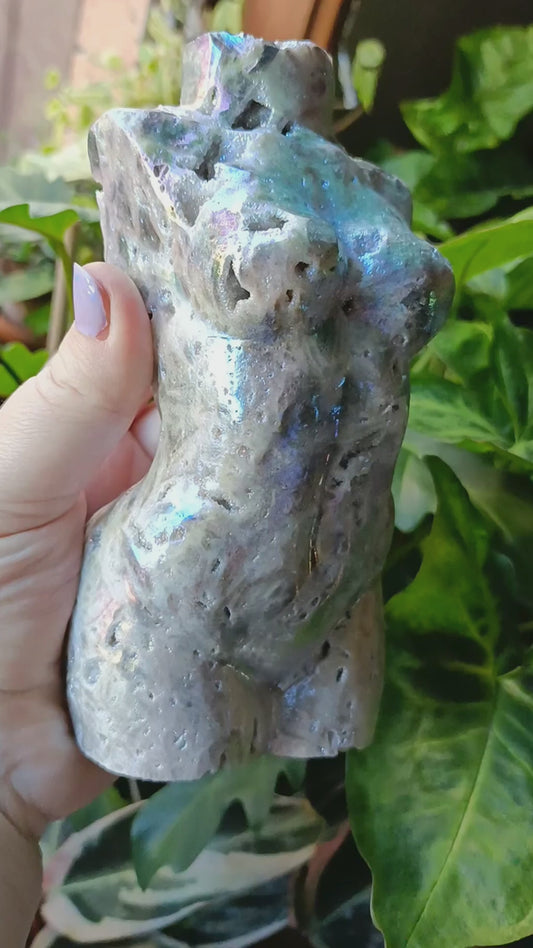 Aura Coated Brecciated Quartz Chalcedony Goddess Body - 999g